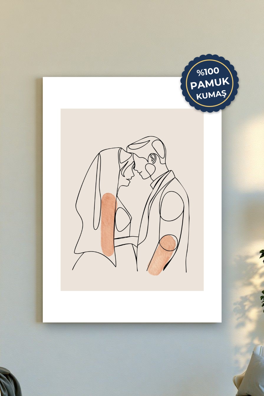 Aşk Kanvas Tablo - Minimalist Bej Vurgusu