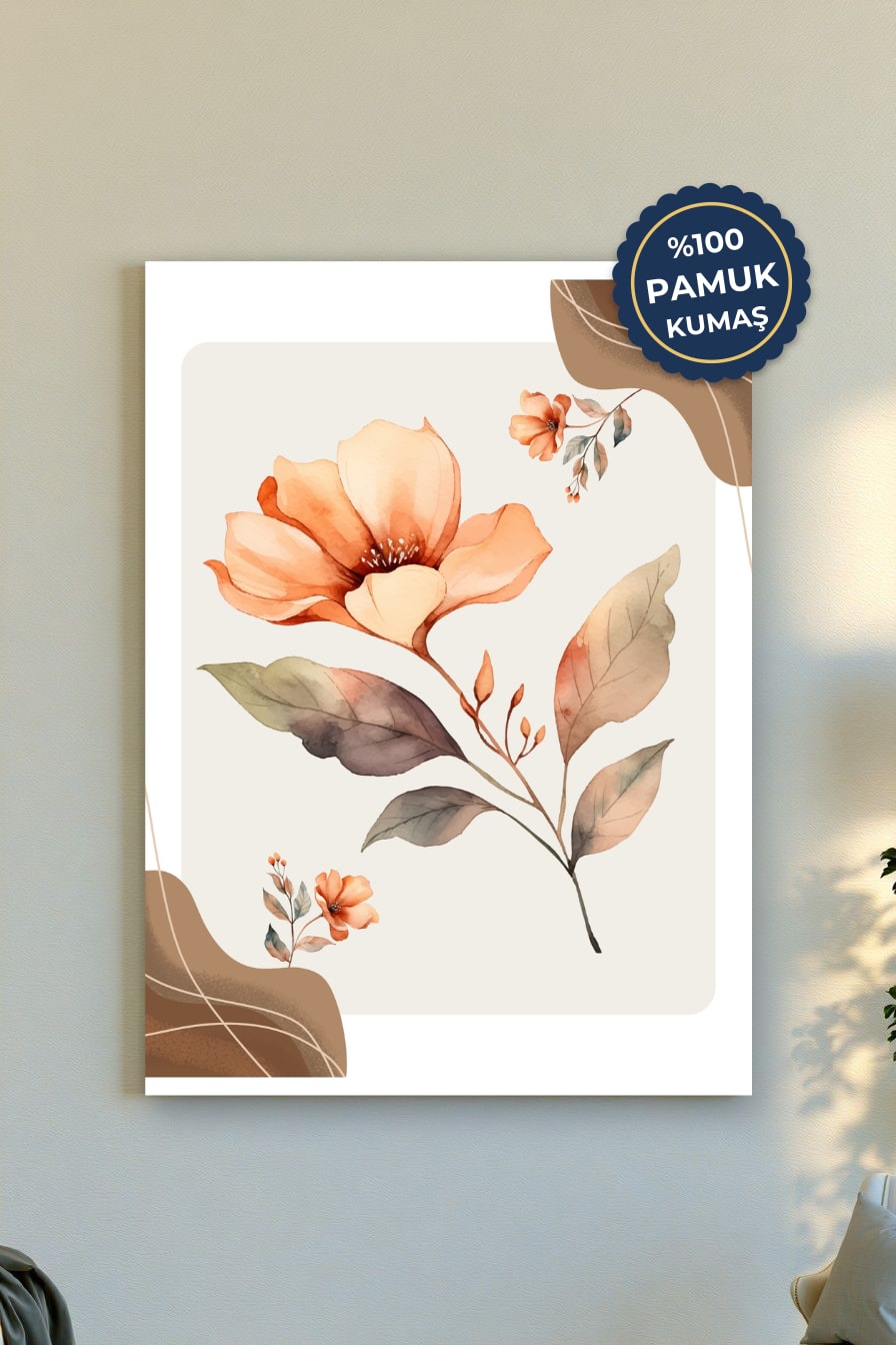 Çiçek Kanvas Tablo - Pastel Renk Vurgusu