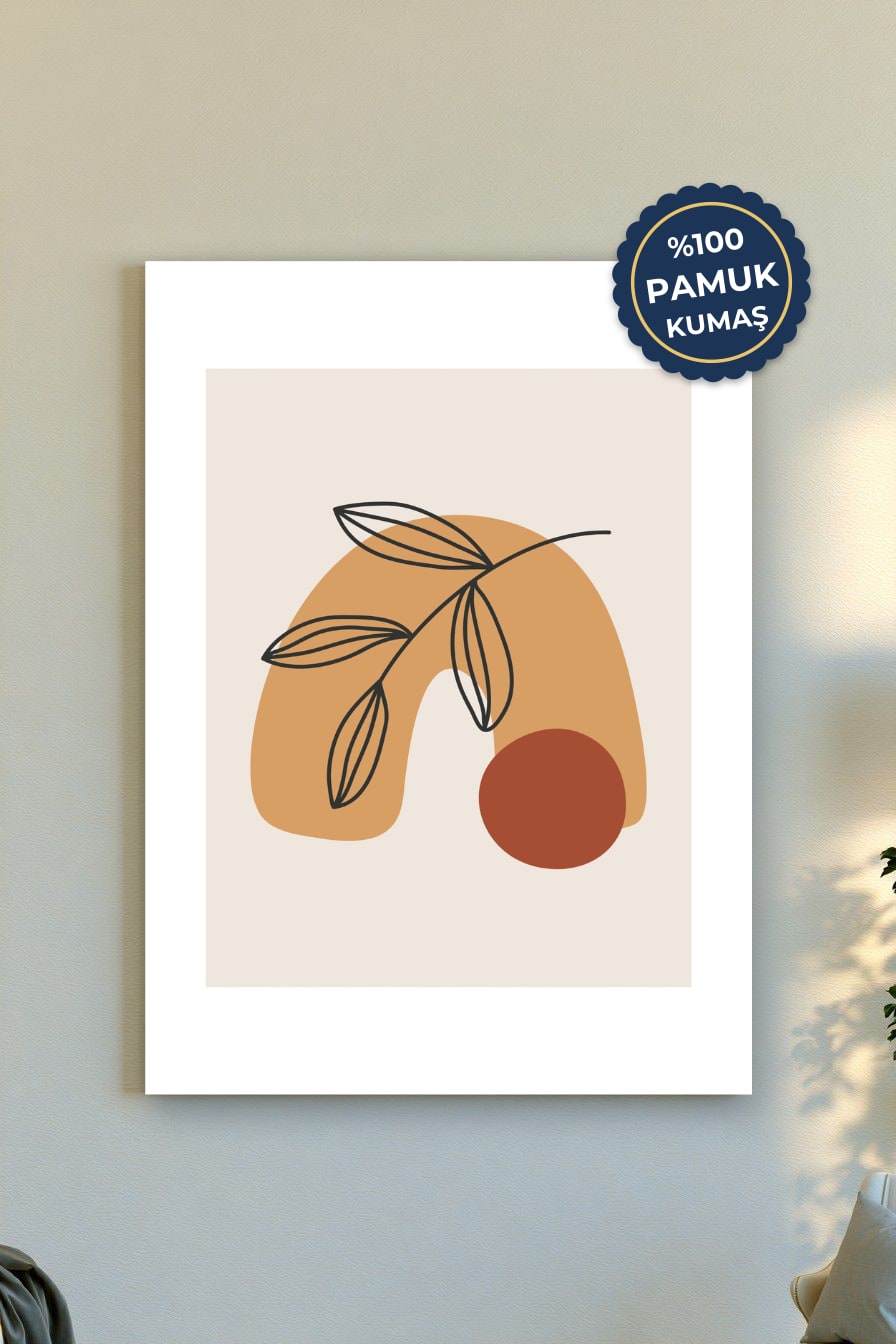 Minimalist Doğa Kanvas Tablo - Bej ve Kahverengi Vurgusu