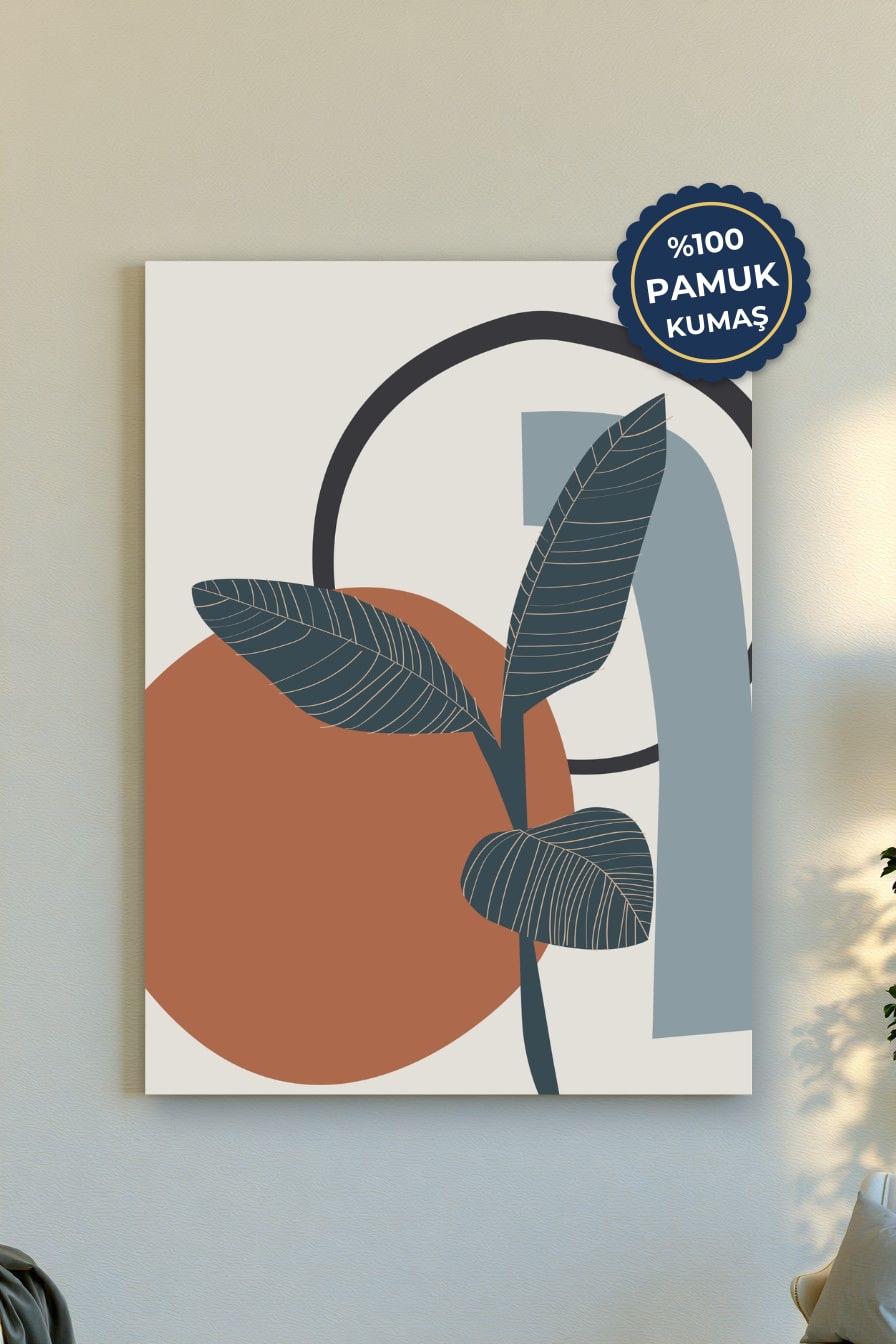 Bitki ve Çiçek Kanvas Tablo - Modern ve Soyut Renk Vurgusu