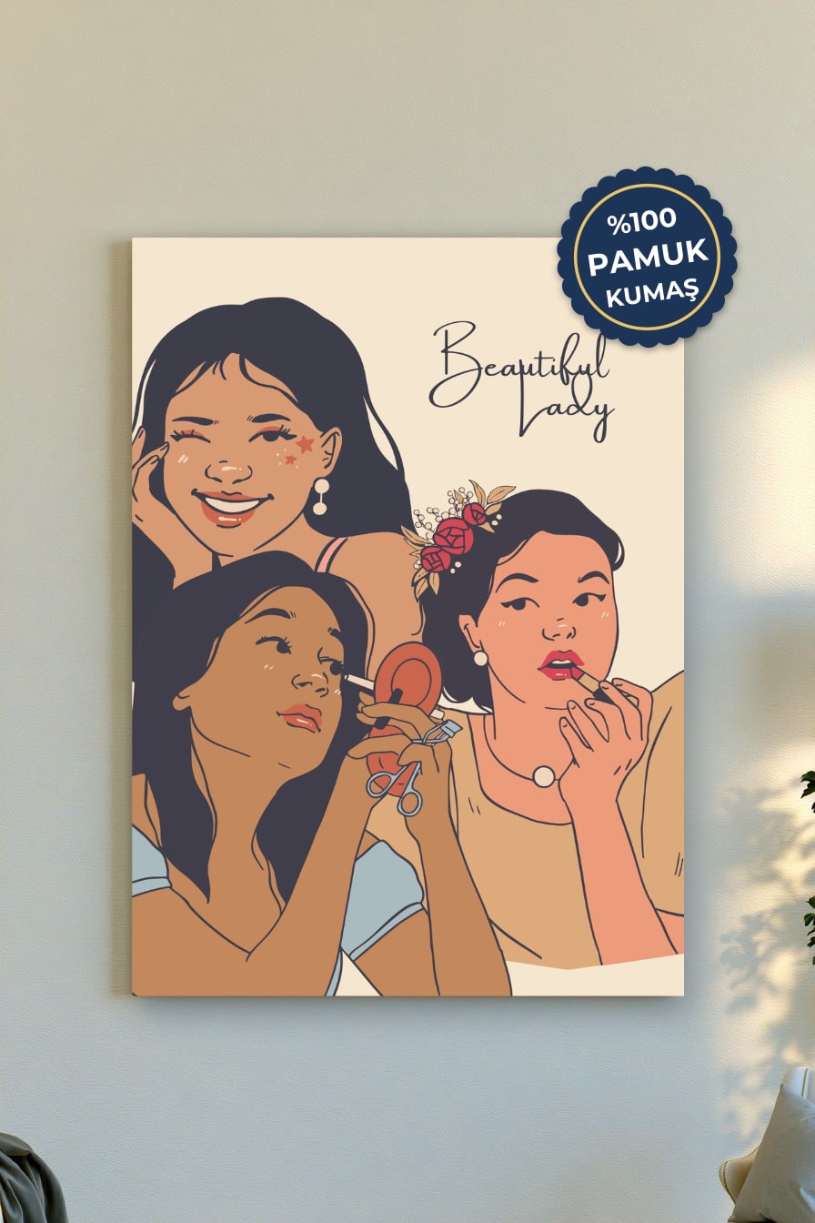 Güzel Kadınlar Kanvas Tablo - Retro ve Renkli Vurgusu