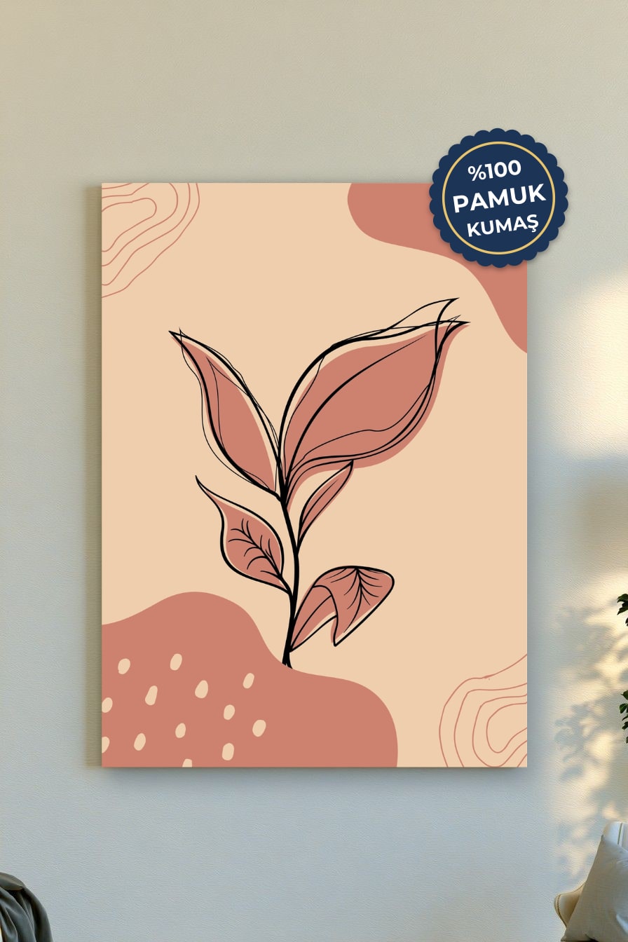 Minimalist Bitki Kanvas Tablo - Pembenin Şıklığı