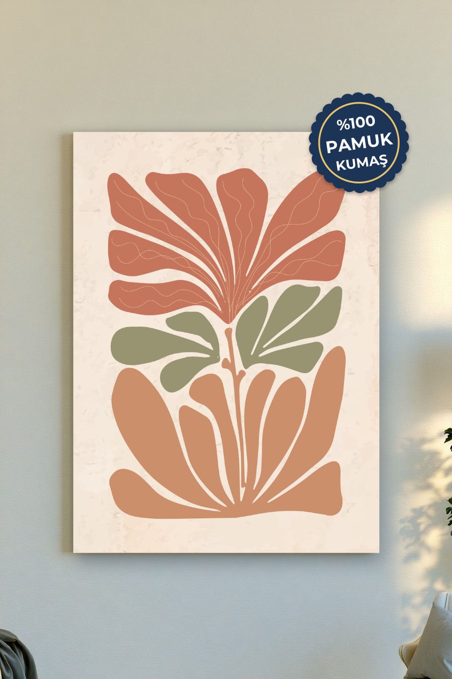 Minimalist Bitki Kanvas Tablo - Sade ve Doğal Tonlar