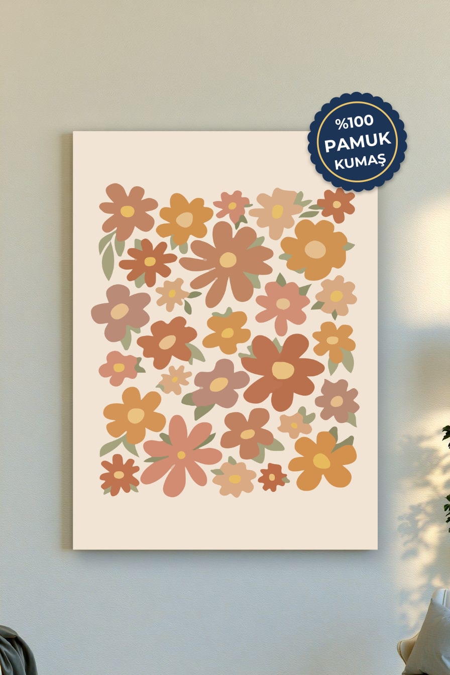 Çiçekler Kanvas Tablo - Pastel Renk Vurgusu