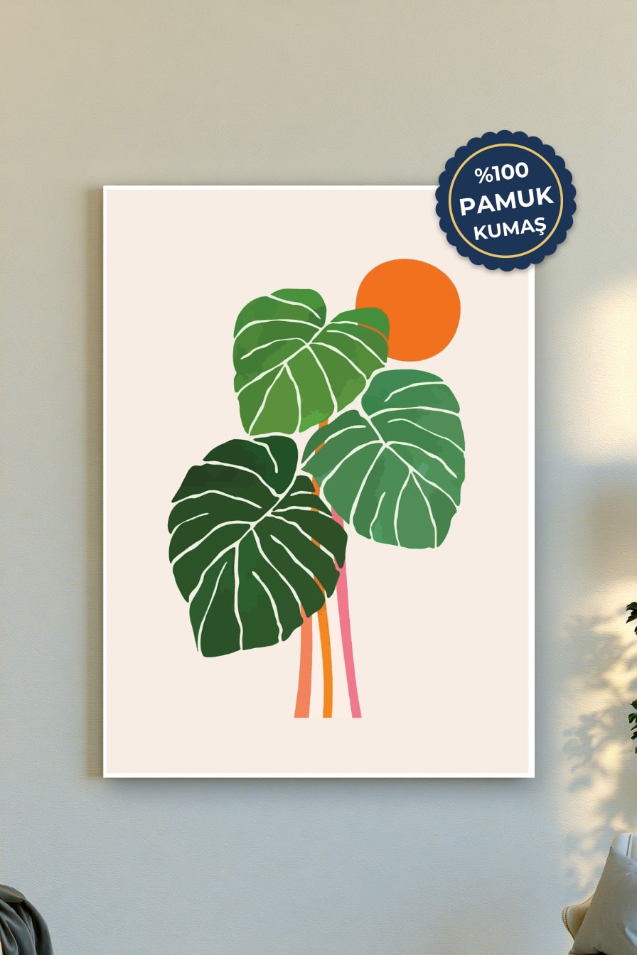 Doğa Kanvas Tablo - Minimalist Yeşil Vurgusu
