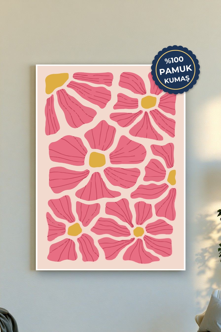 Çiçek Desenli Kanvas Tablo - Modern Mükemmel Harmoni