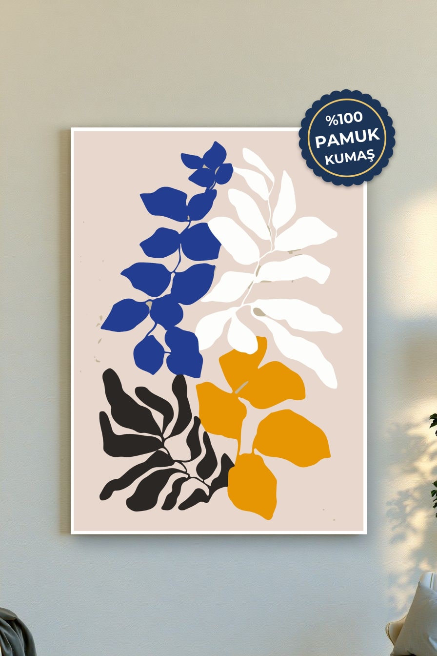 Modern Bitkiler Kanvas Tablo - Renkli Vurgu