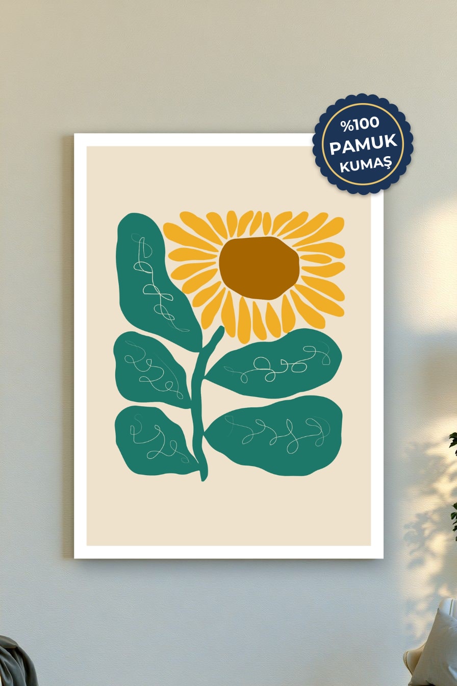 Çiçekli Kanvas Tablo - Minimalist
