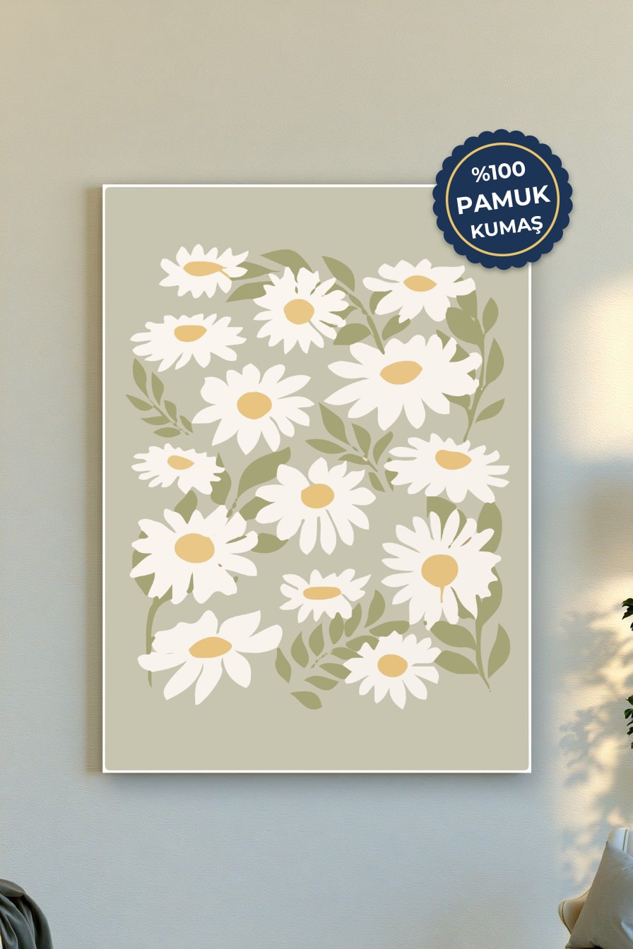 Papatya Kanvas Tablo - Pastel Renk Vurgusu
