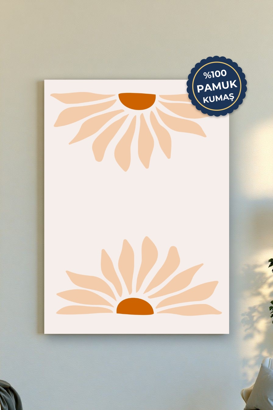 Çiçek Desenli Kanvas Tablo - Pastel Tonlar