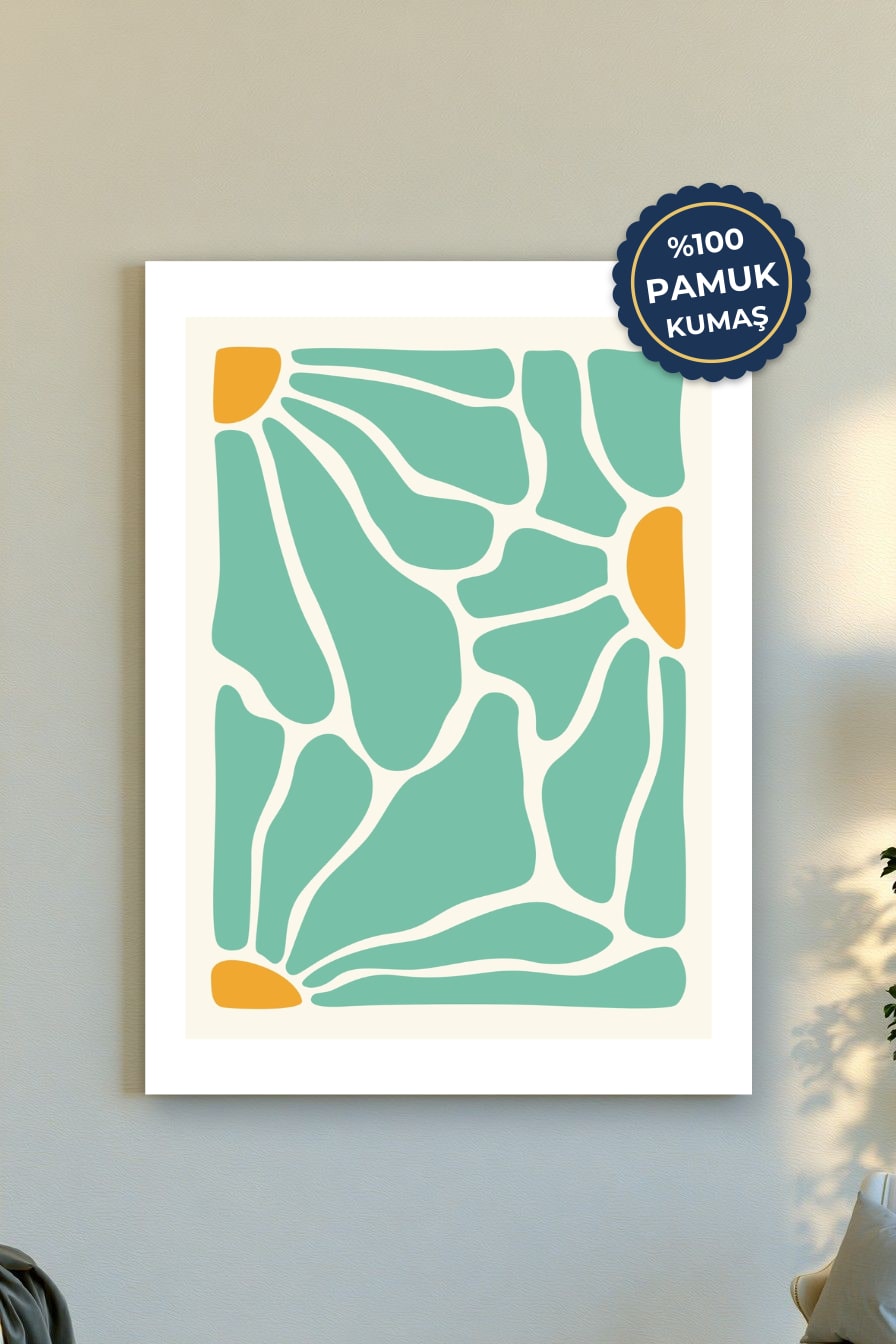 Soyut Desen Kanvas Tablo - Mint Yeşili