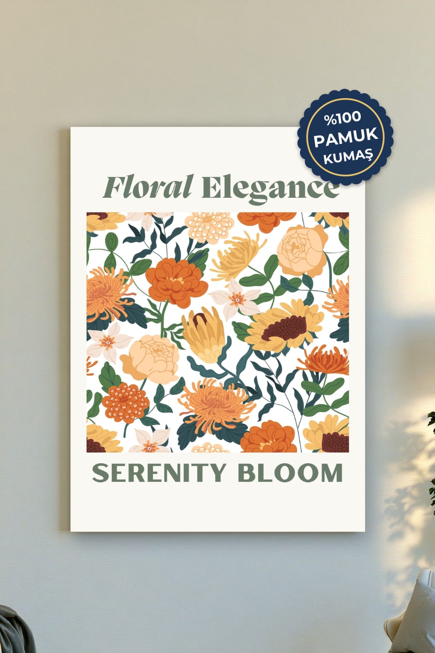Floral Elegance Kanvas Tablo - Renkli