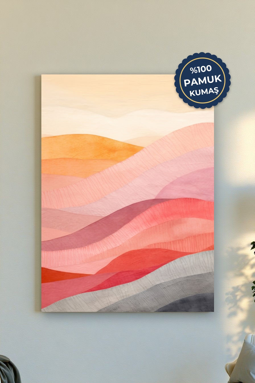 Soyut Manzara Kanvas Tablo - Pastel Renk Vurgusu