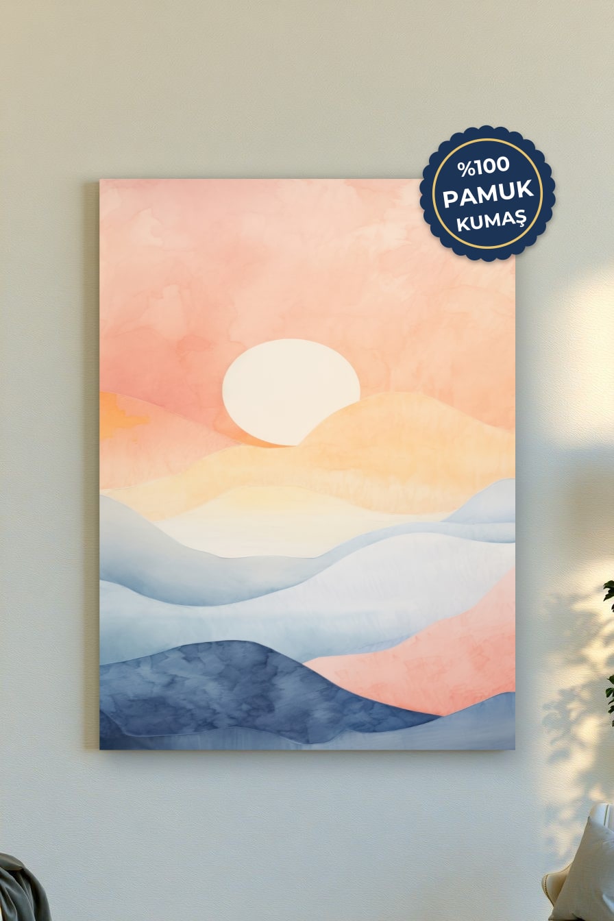 Soyut Manzara Kanvas Tablo - Pastel Tonlarda Şıklık