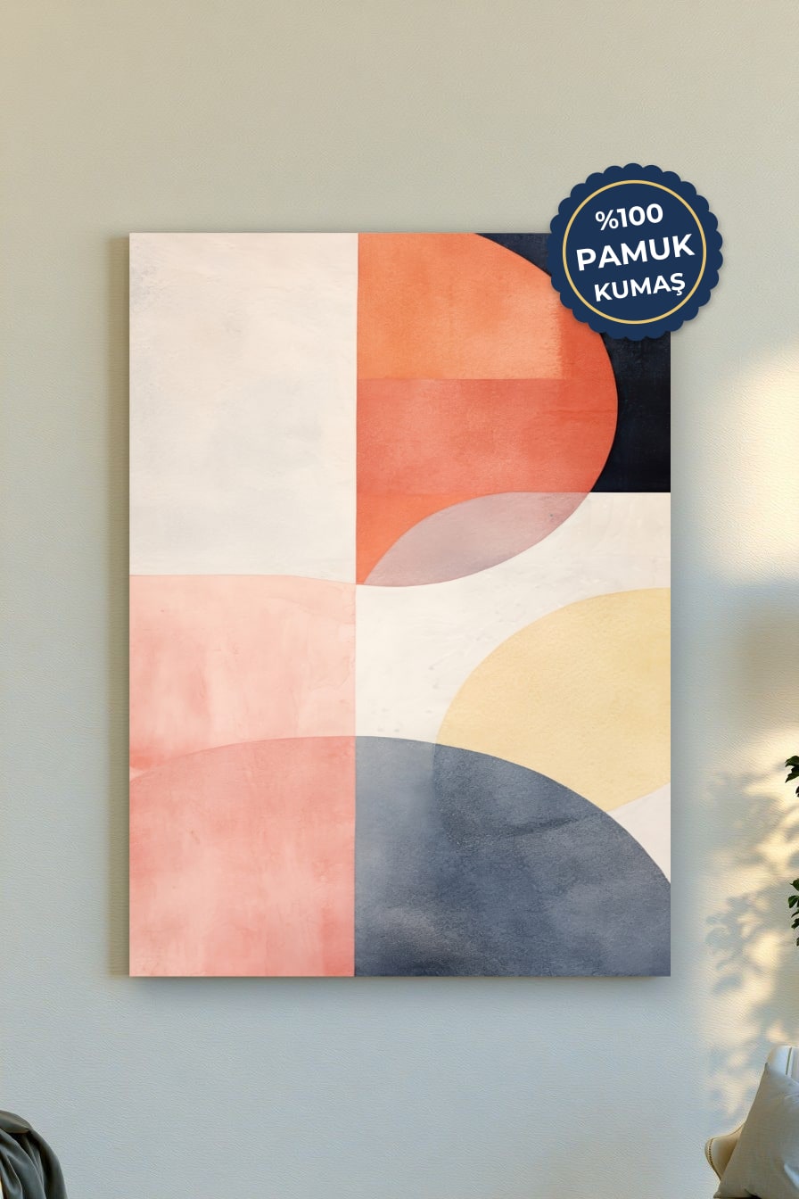 Soyut Kanvas Tablo - Pastel Renk Vurgusu