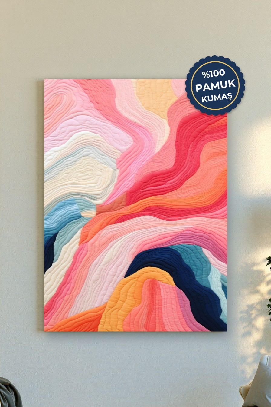 Soyut Renkli Kanvas Tablo - Canlı ve Modern Vurgular