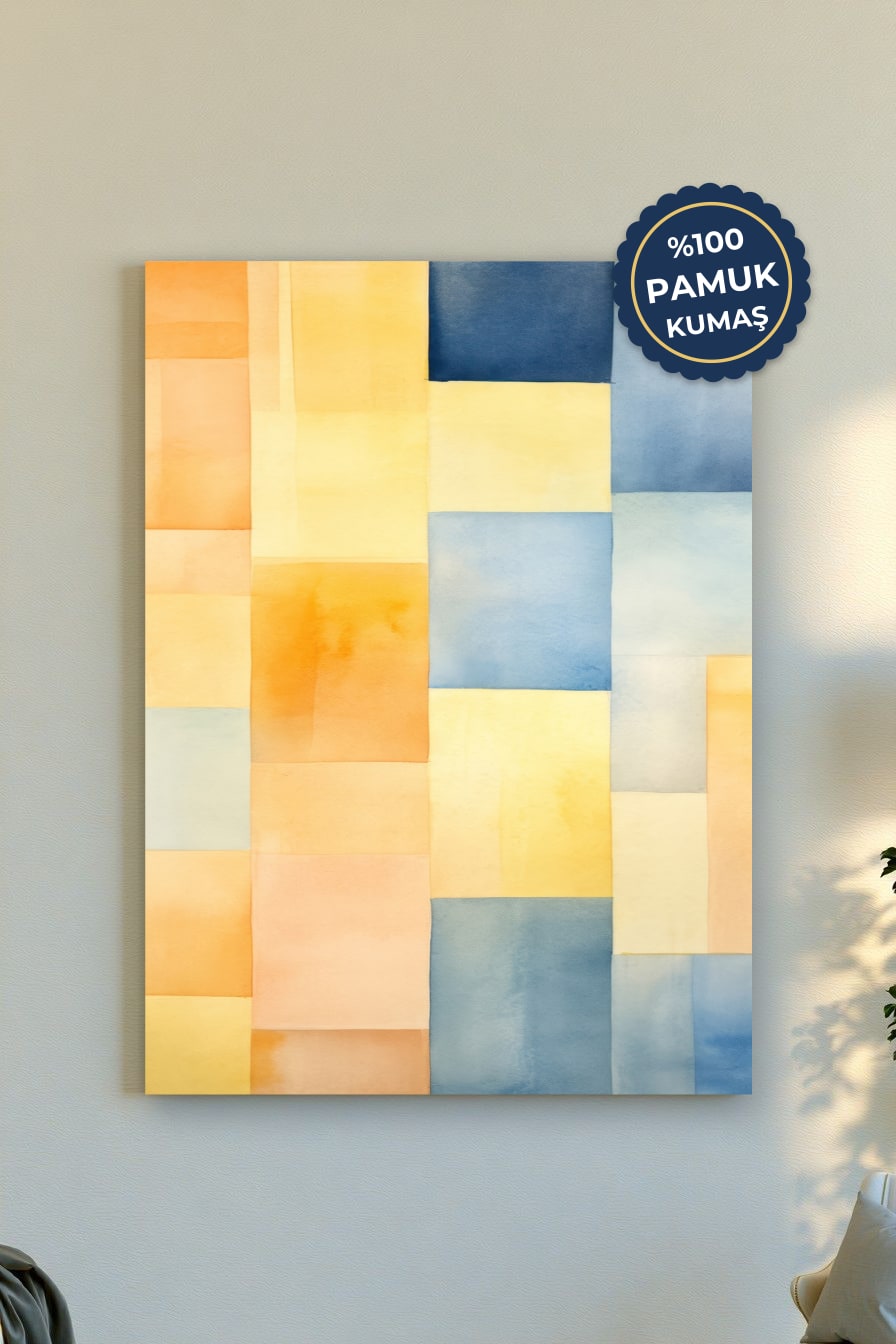 Su Renkleri Kanvas Tablo - Pastel Tonları