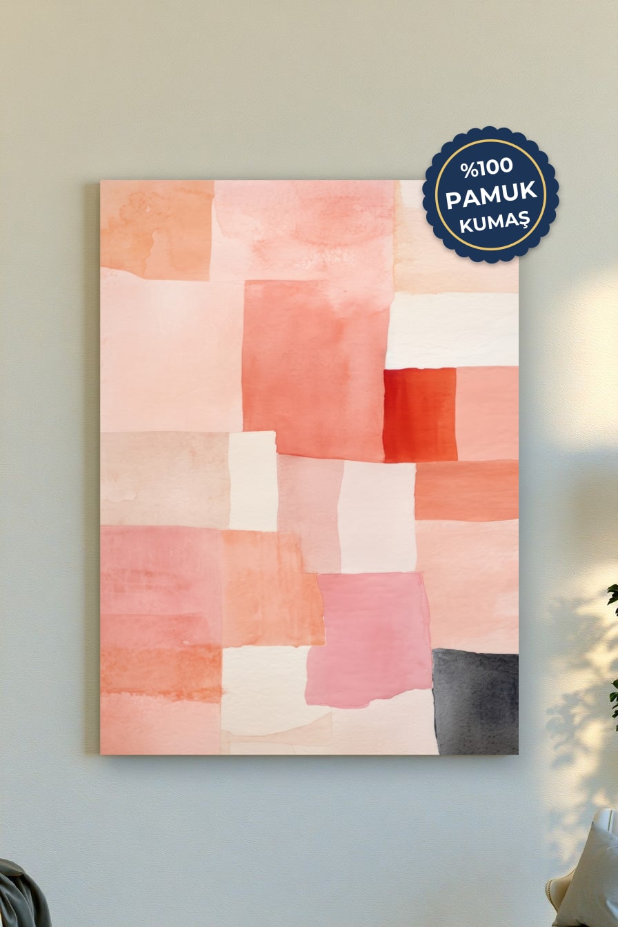 Soyut Kanvas Tablo - Pembe Tonlarında Şıklık