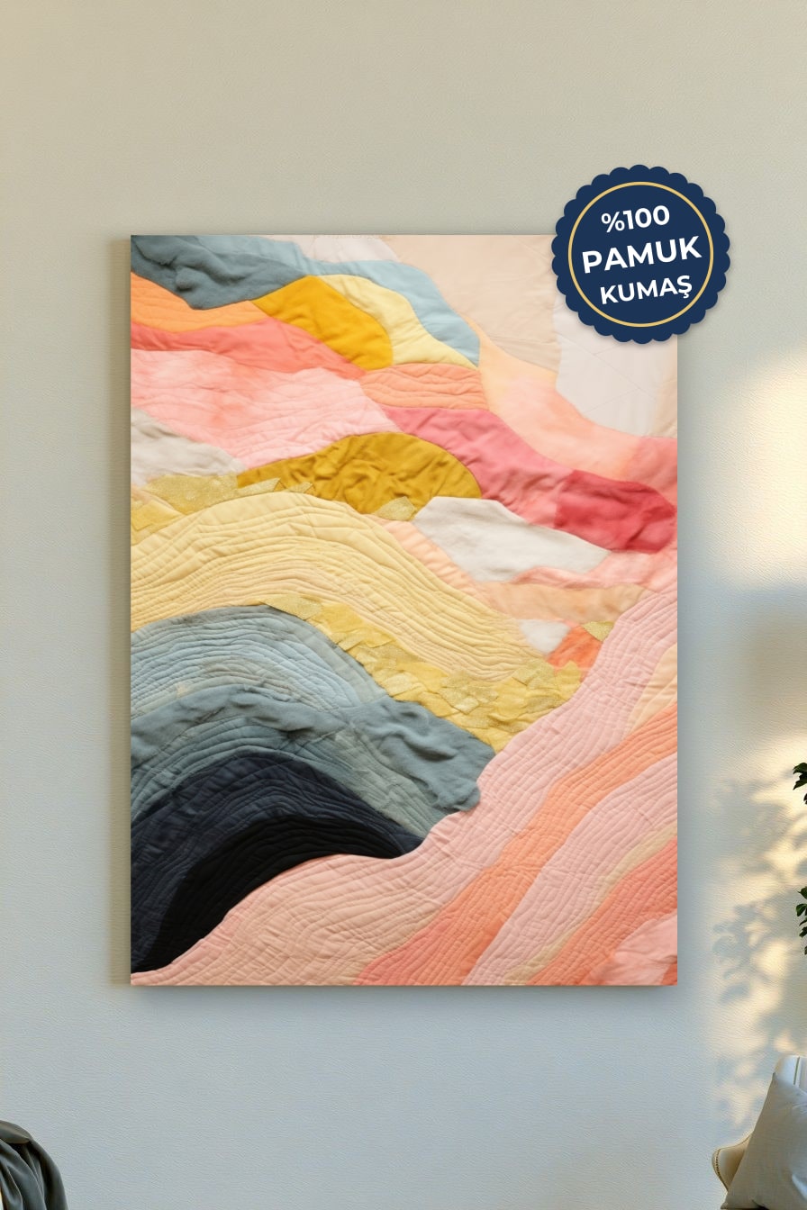 Soyut Kanvas Tablo - Pastel Renk Vurgusu