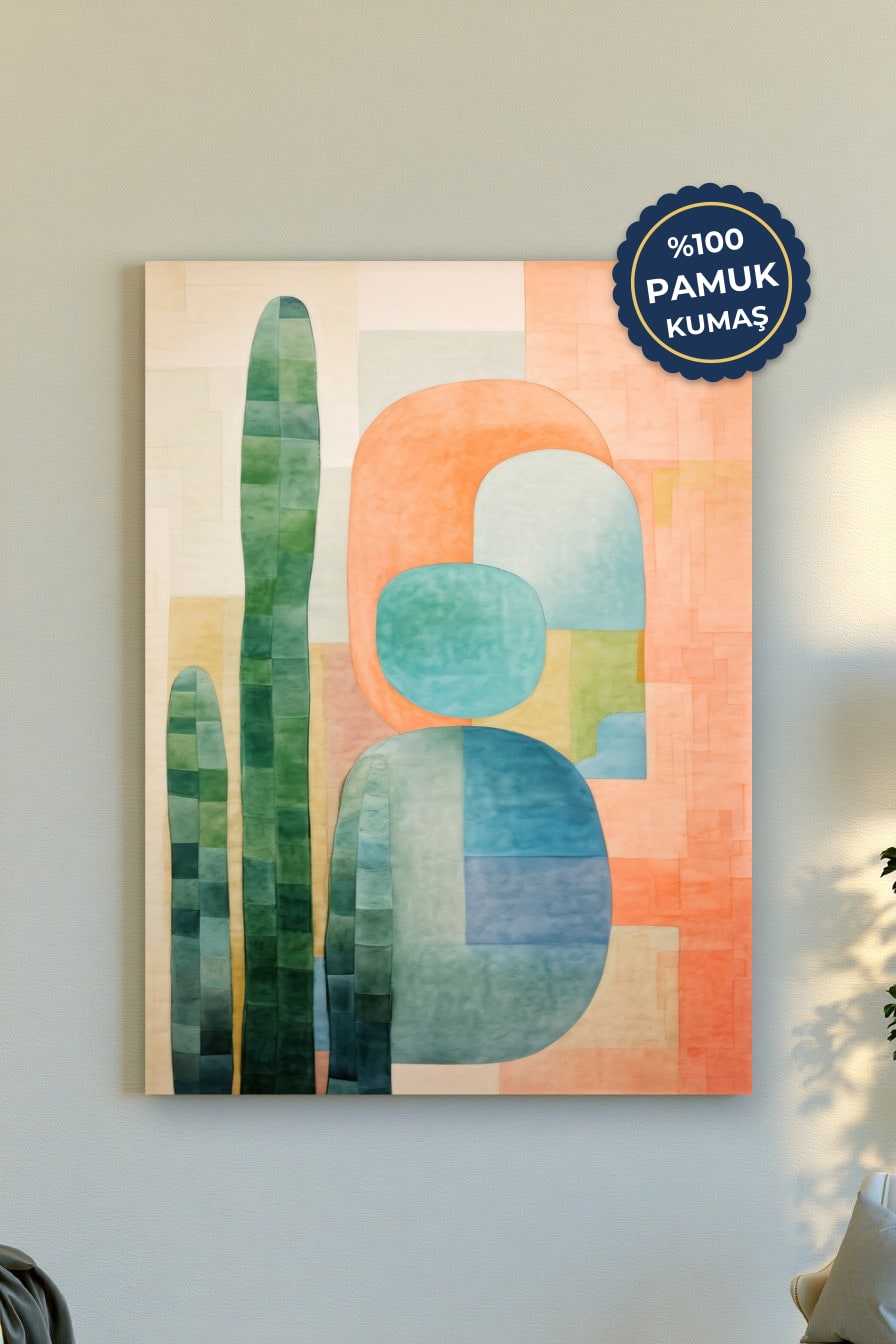 Modern Abstrakt Kanvas Tablo - Çok Renkli