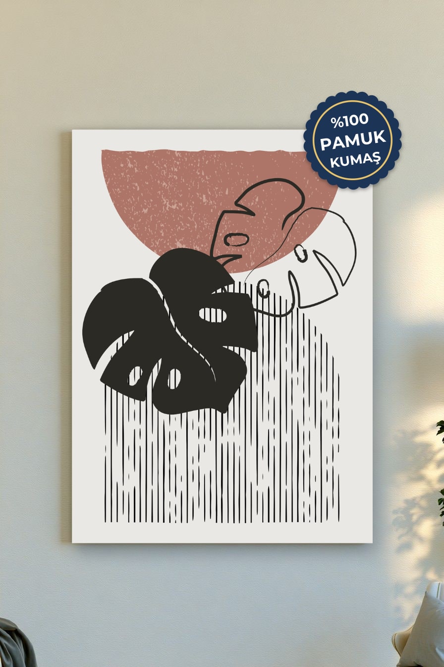 Soyut Bitki Kanvas Tablo - Minimalist Vurgusu