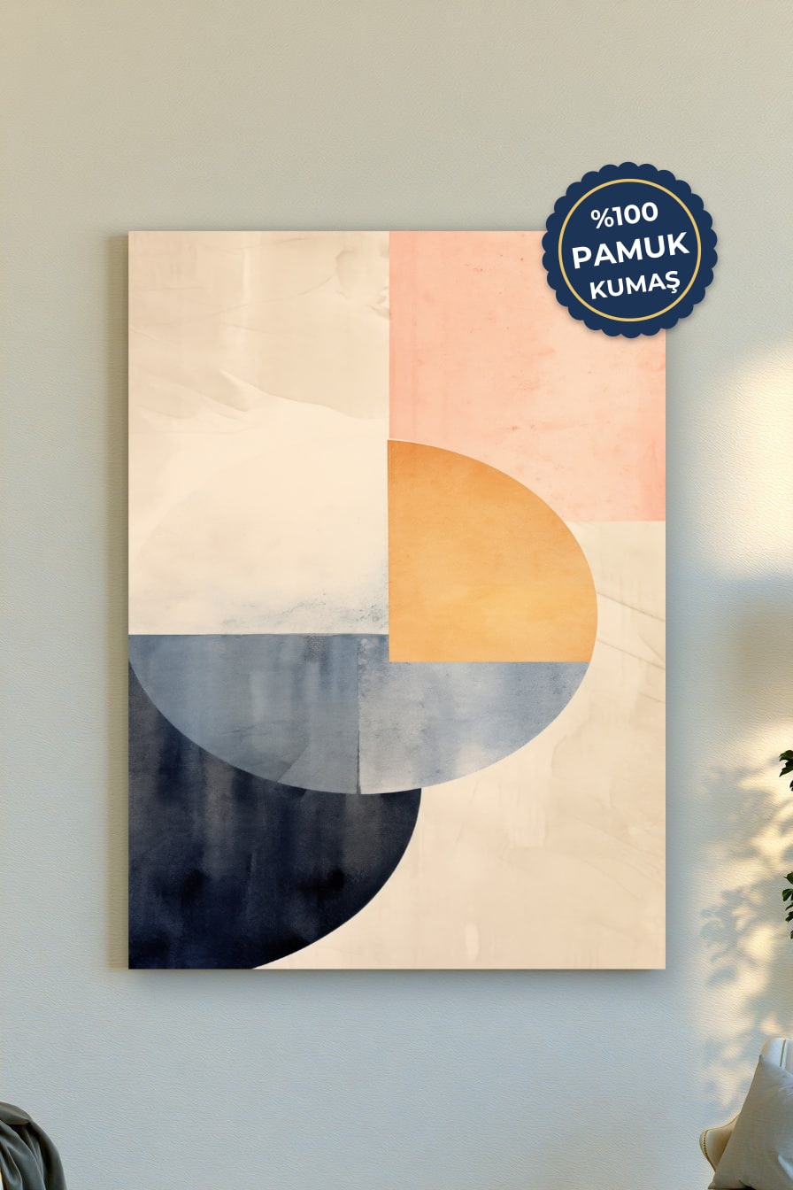 Soyut Geometrik Kanvas Tablo - Pastel Tonlar