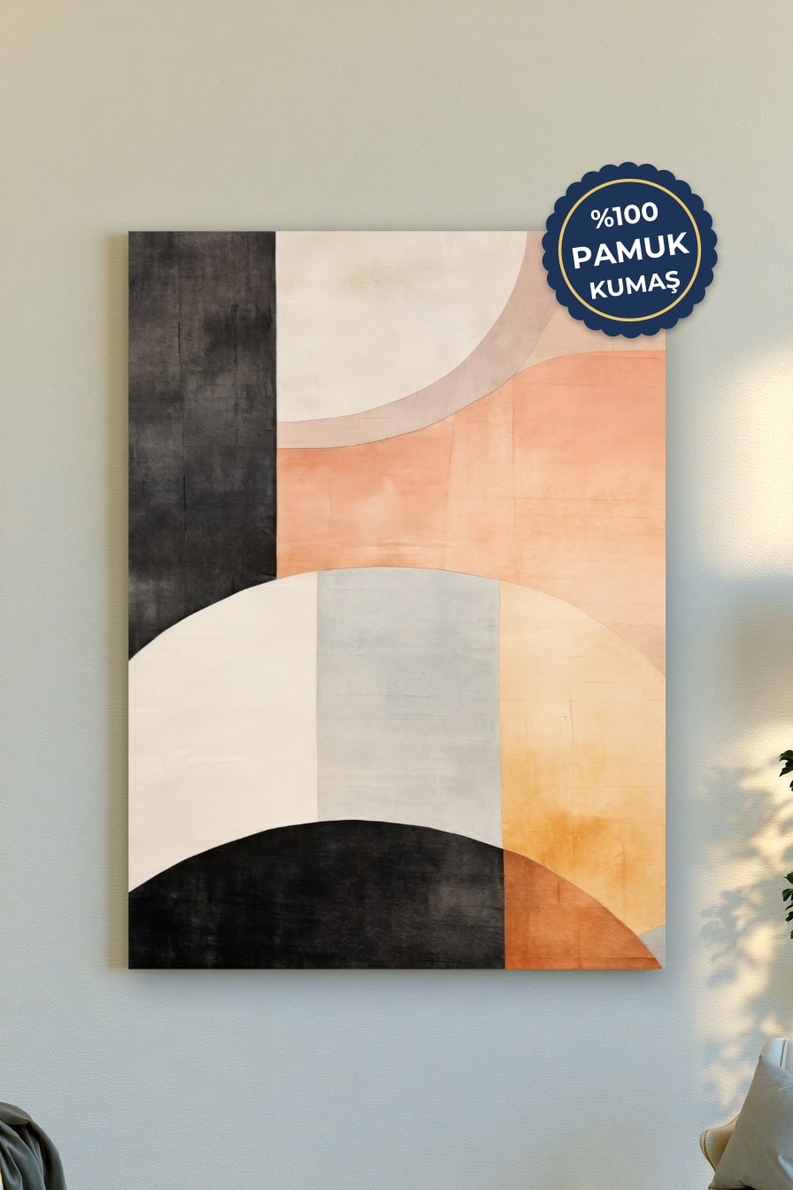 Soyut Kanvas Tablo - Pastel Renk Vurgusu