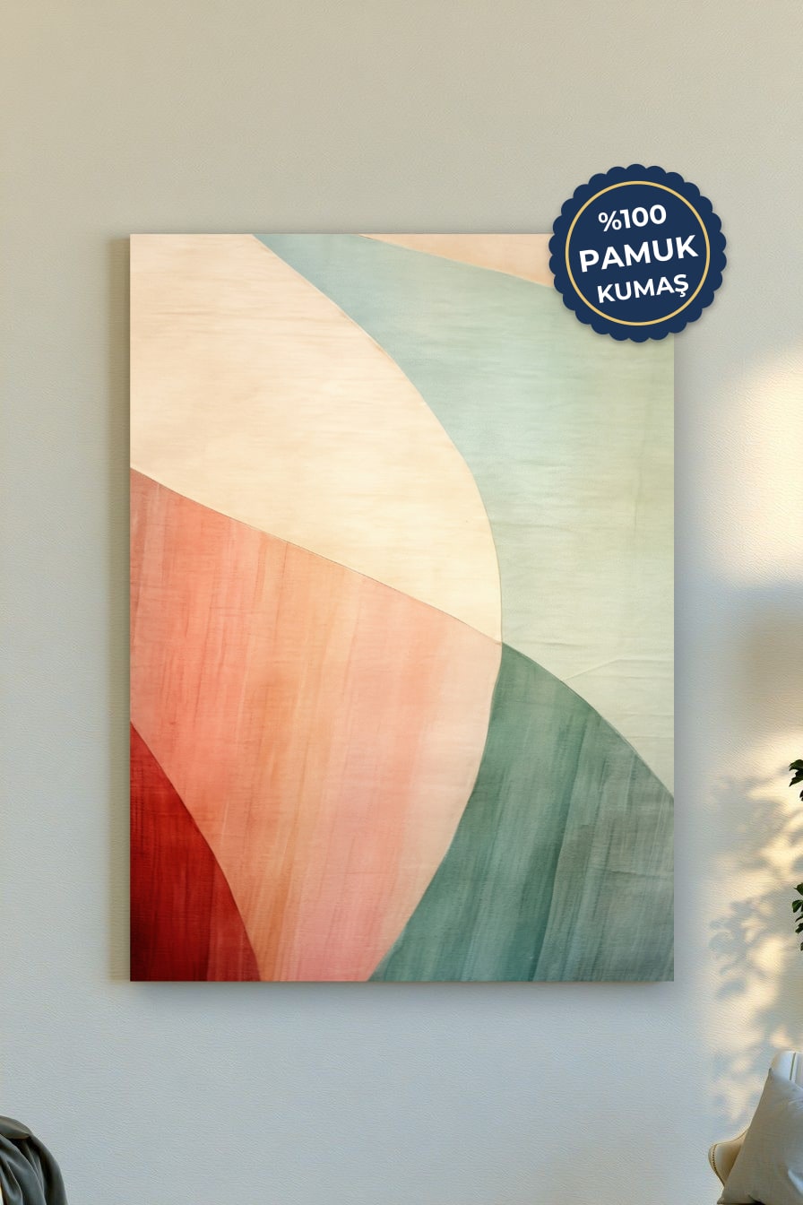 Soyut Kanvas Tablo - Pastel Renk Vurgusu