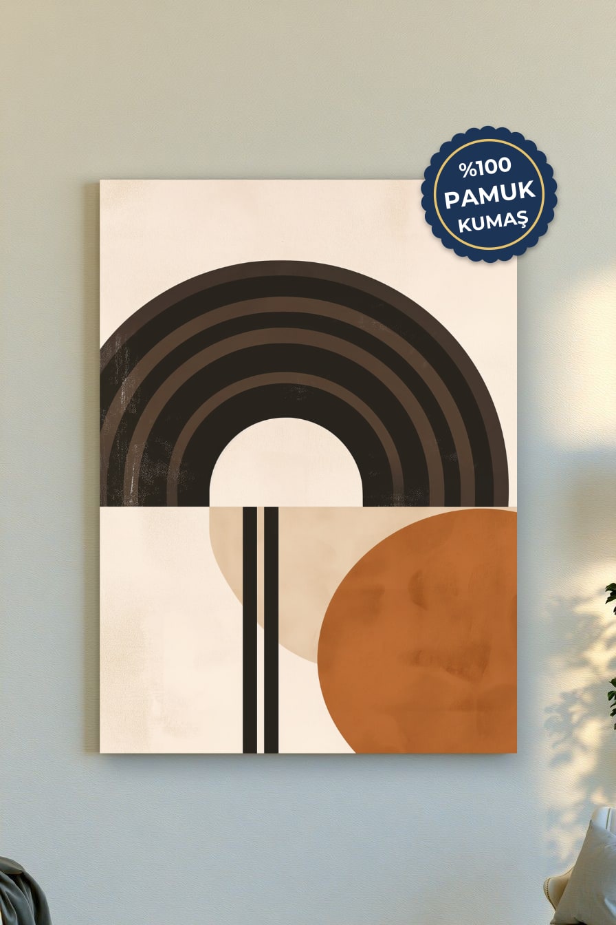 Soyut Geometrik Kanvas Tablo - Sıcak Tonlar