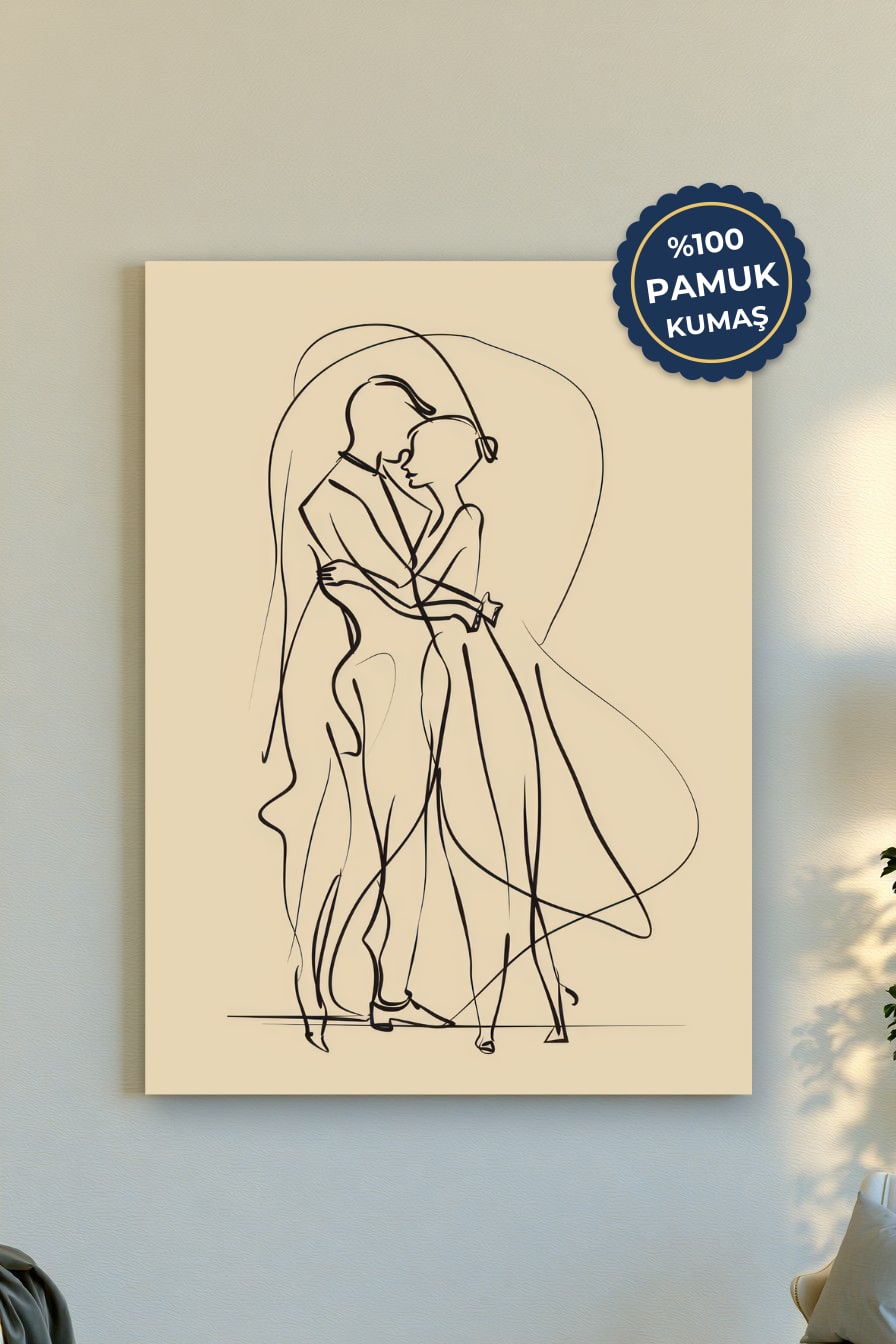 Aşk Temalı Kanvas Tablo - Minimalist