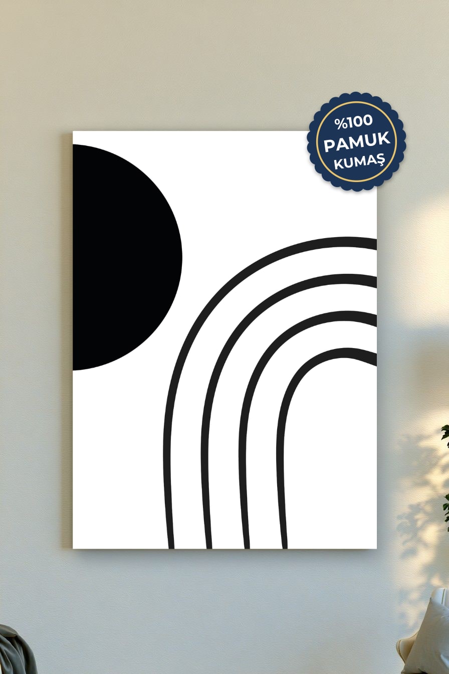 Soyut Kanvas Tablo - Siyah Beyaz Minimalist