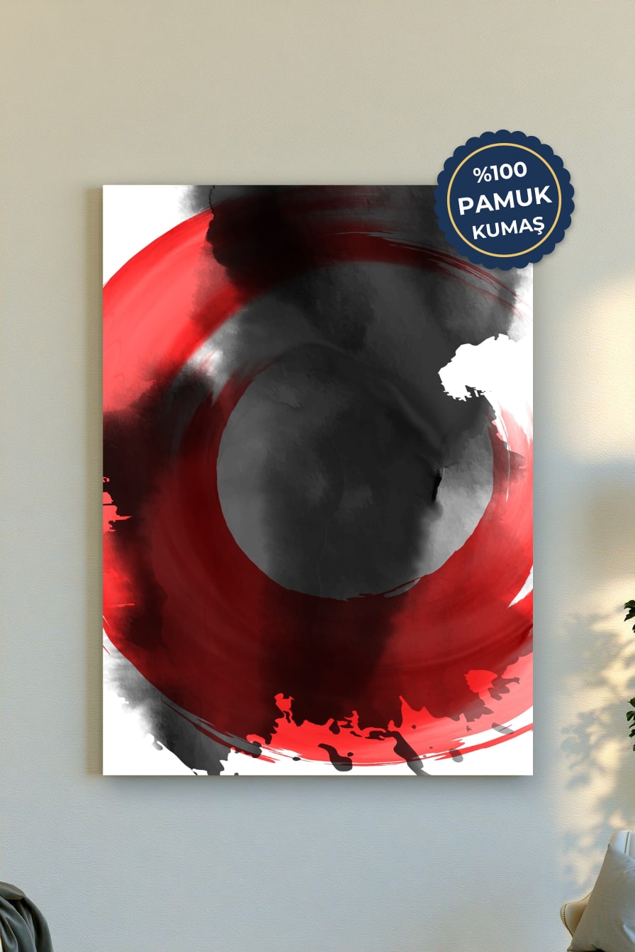 Soyut Kanvas Tablo - Kırmızı ve Siyah Vurgu